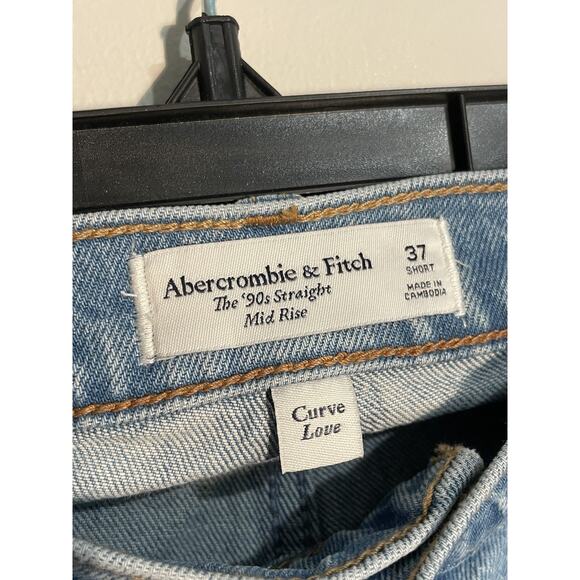 Abercrombie Fitch Jeans Women's The 90s Straight 37 Short Curve Love NWT - Picture 4 of 11